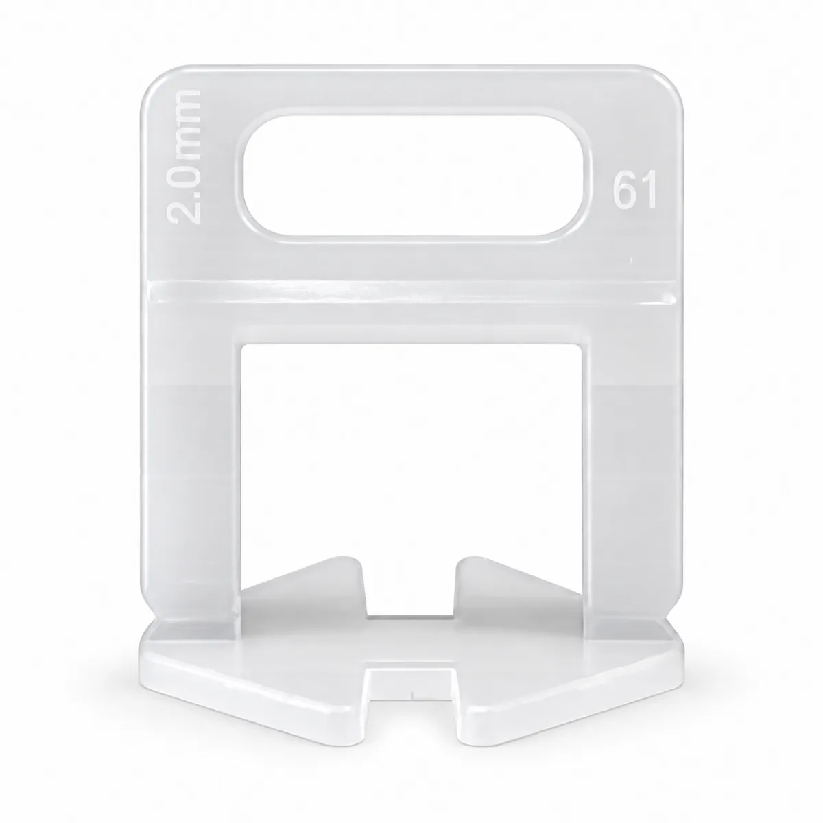 White 2.0 mm tile leveling clip